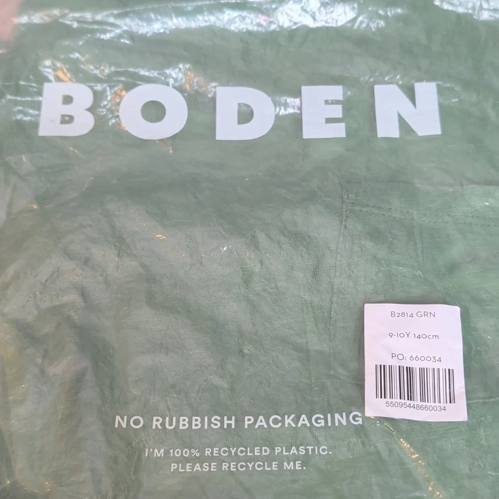 NIP Kids MINI BODEN Everyday Long Sleeve T-shirt Broccoli Green Size 9-10yr